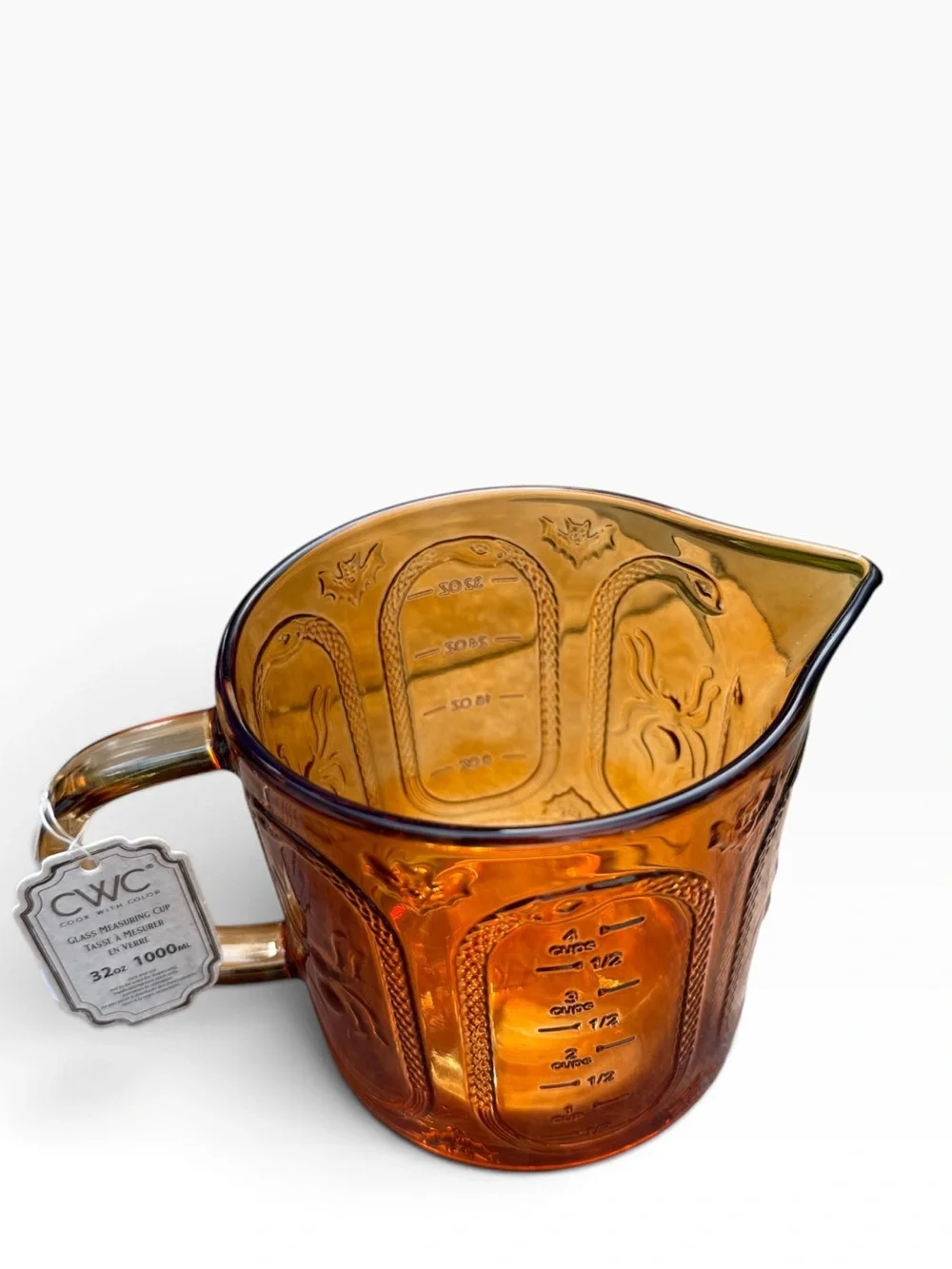 CWC Amber Glass Measuring Jug - Amber Colored 32oz Measuring Cup